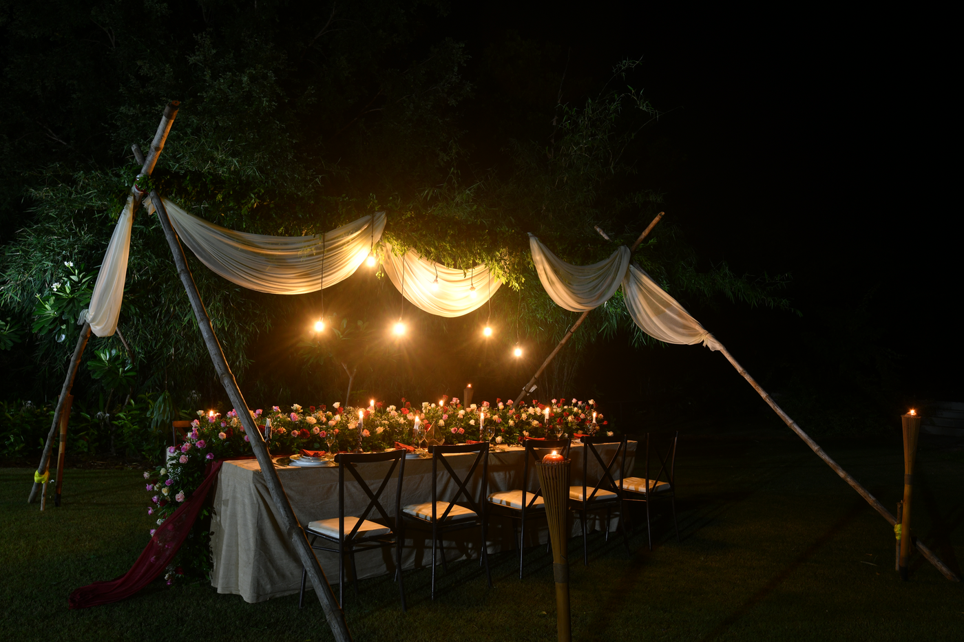 Evening event setup at SilverOak Club Infinity venue