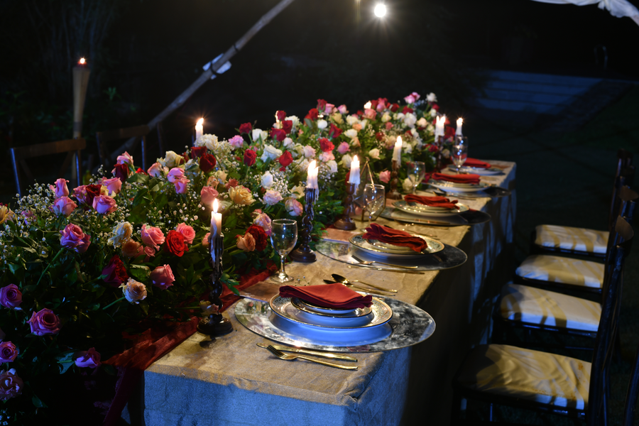 Elegant table setting at a SilverOak event