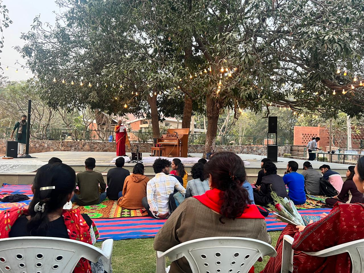 Community gathering under the mango tree at SilverOak